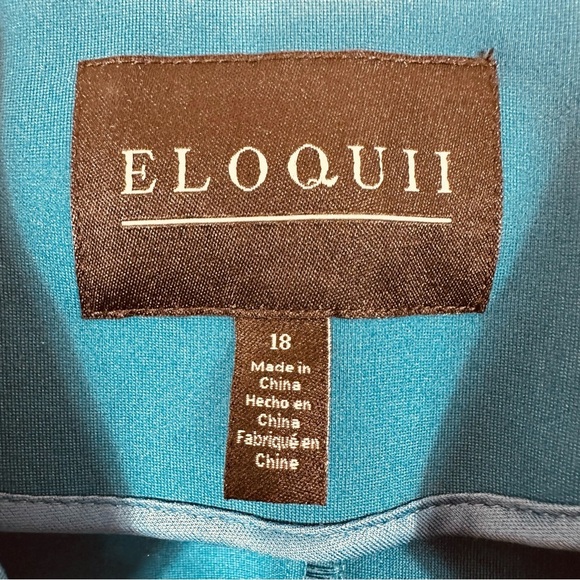 ELOQUII ULTIMATE STRETCH ONE BUTTON TAILORED TEAL JACKET SIZE 18 - Picture 11 of 15